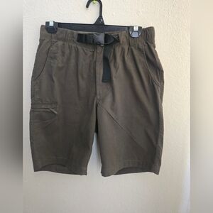 Free Assembly Men's Dark Green, Cargo Shorts with Belt